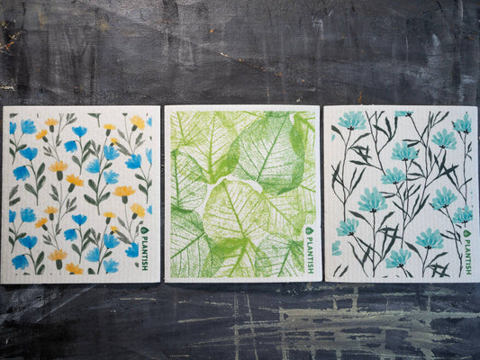 Herbaceous Beds - Set of 3 Swedish Sponge Cloths